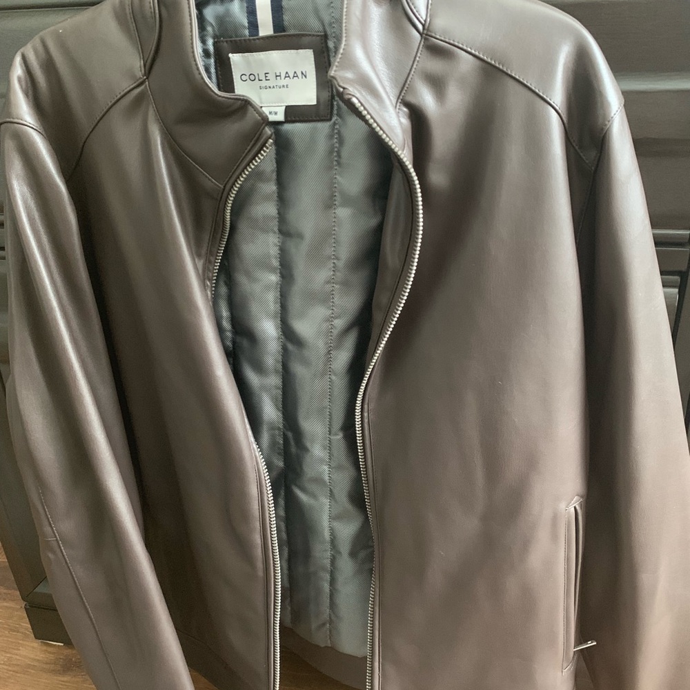 Cole Haan Signature Faux Leather Bomber